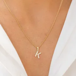 bokstav k hängen i 8 karat guld - My Letter