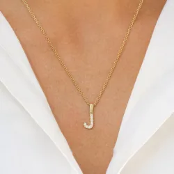bokstav j hängen i 8 karat guld - My Letter