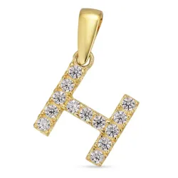 bokstav h hängen i 8 karat guld - My Letter