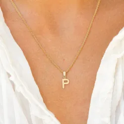bokstav p hängen i 8 karat guld - My Letter
