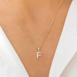 bokstav f hängen i 8 karat guld - My Letter