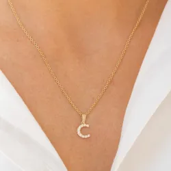 bokstav c hängen i 8 karat guld - My Letter