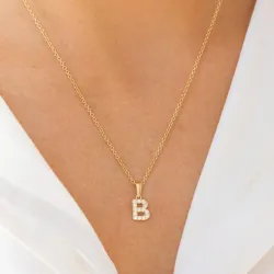 bokstav b hängen i 8 karat guld - My Letter