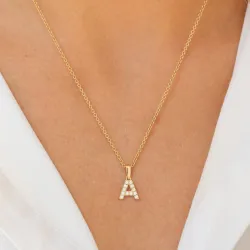 bokstav a hängen i 8 karat guld - My Letter