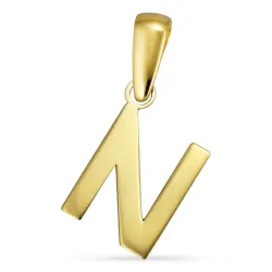 bokstav n hängen i 8 karat guld - My Letter