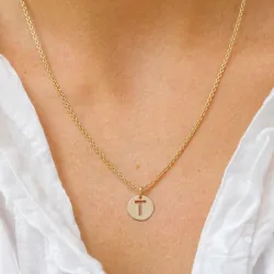 bokstav t hängen i 8 karat guld - My Letter