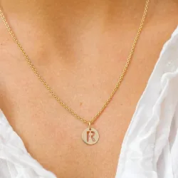 bokstav r hängen i 8 karat guld - My Letter
