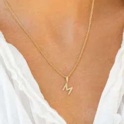 bokstav m hängen i 8 karat guld - My Letter