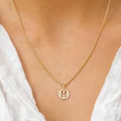 bokstav h hängen i 8 karat guld - My Letter
