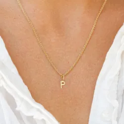 bokstav p hängen i 8 karat guld - My Letter