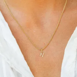 bokstav n hängen i 8 karat guld - My Letter