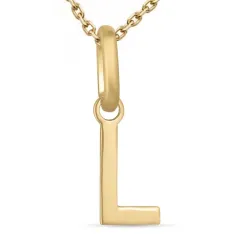 bokstav l halsband i förgyllt silver med hängen i 8 karat guld - My Letter