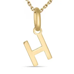 bokstav h halsband i förgyllt silver med hängen i 8 karat guld - My Letter