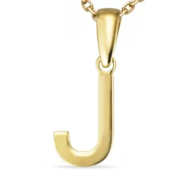bokstav j halsband i förgyllt silver med hängen i 8 karat guld - My Letter
