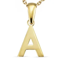bokstav a halsband i förgyllt silver med hängen i 8 karat guld - My Letter