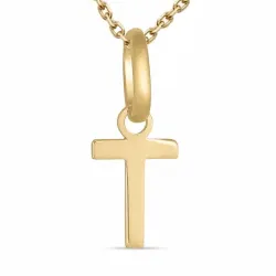 bokstav t halsband i förgyllt silver med hängen i 8 karat guld - My Letter