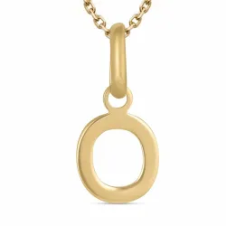 bokstav o halsband i förgyllt silver med hängen i 8 karat guld - My Letter