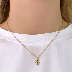 blad hängen i 9 karat guld - Gold Collection