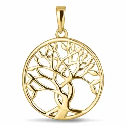 rund livets träd hängen i 8 karat guld