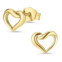hjärta örhängestift i 8 karat guld - Gold Collection