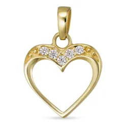 hjärta zirkon hängen i 8 karat guld - Gold Collection