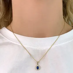 rosett zirkon hängen i 8 karat guld - Gold Collection