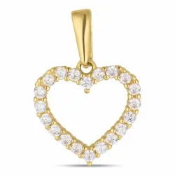 hjärta zirkon hängen i 8 karat guld - Gold Collection