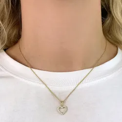 hjärta zirkon hängen i 8 karat guld - Gold Collection