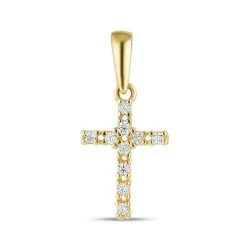 kors zirkon hängen i 8 karat guld