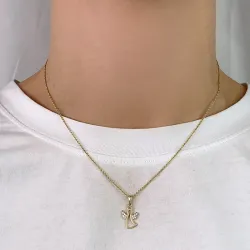 ängel zirkon hängen i 8 karat guld - Gold Collection