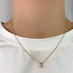 zirkon hängen i 8 karat guld - Gold Collection