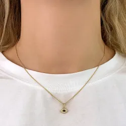 ögon zirkon hängen i 8 karat guld - Gold Collection