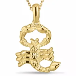 stjärnteck skorpionen halsband i förgyllt silver med hängen i 8 karat guld - Gold Collection