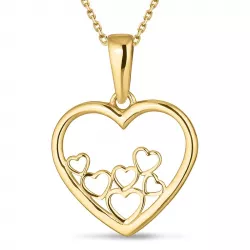 hjärta hängen med halskedja i 8 karat guld