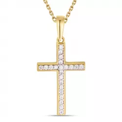 kors hängen med halskedja i 8 karat guld