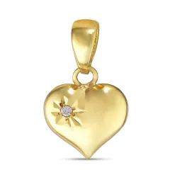 hjärta zirkon hängen i 9 karat guld - Amoré