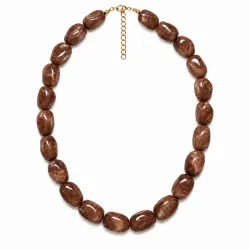 akryl halsband i förgyllt stål - AURA