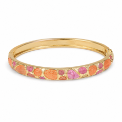 vattentät rosa bangle i förgyllt stål - OCEANA