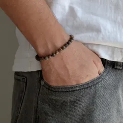 blå labradorit armband i nylon med justerbar snodd