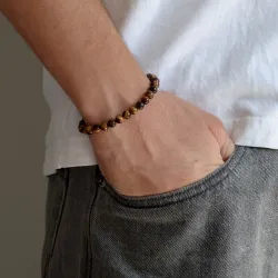 tigeröga armband i nylon med justerbar snodd