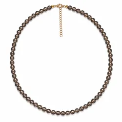 rökfärgad kvarts halsband i förgyllt stål - AURA