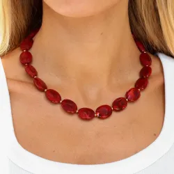akryl halsband i förgyllt stål - AURA