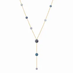 akvamarin Y-halsband i förgyllt stål - AURA
