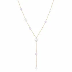 kvarts Y-halsband i förgyllt stål - AURA