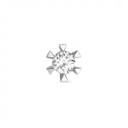 1 x 0,13 ct diamant solitäreörhängestift i 14 karat vitguld med diamant 