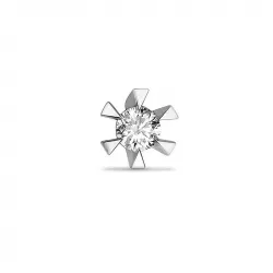 1 x 0,06 ct diamant solitäreörhängestift i 14 karat vitguld med diamant 