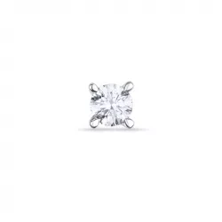 1 x 0,16 ct diamant solitäreörhängestift i 14 karat vitguld med diamant 