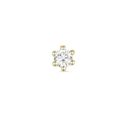 1 x 0,08 ct diamant solitäreörhängestift i 14 karat guld med diamant 