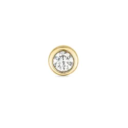 1 x 0,04 ct solitäreörhängestift i 14 karat guld med diamant