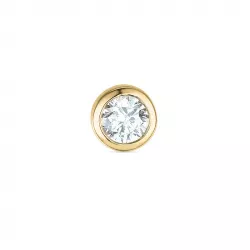 1 x 0,06 ct diamant solitäreörhängestift i 14 karat guld med diamant 